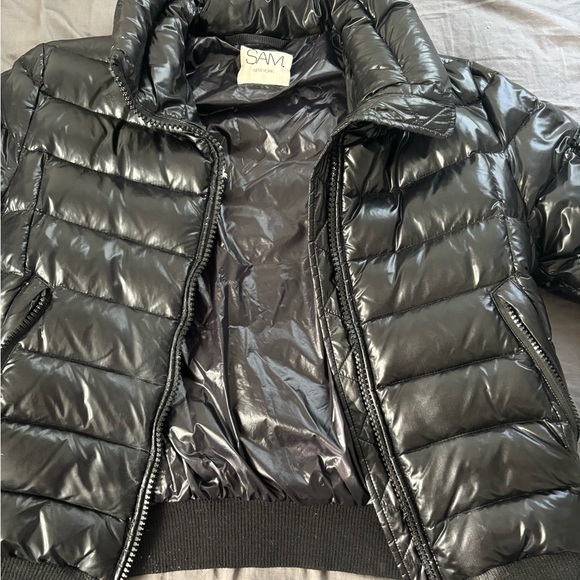 SAM. Glossy Black Puffer Jacket - Picture 3 of 6